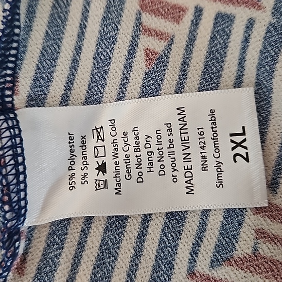 LuLaRoe Women's Madison Red White Blue Americana Stars/Stripes Pockets Skirt 2XL - Picture 6 of 6